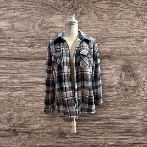 Soho threads sz LG fleece button down shaket - Picture 1 of 5